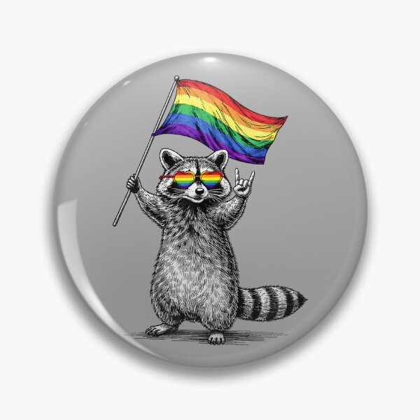 Item preview, Funny LGBT Ally Raccoon Holding A Rainbow Flag LGBT Support designed and sold by GreggRoss.