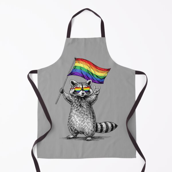 Item preview, Funny LGBT Ally Raccoon Holding A Rainbow Flag LGBT Support designed and sold by GreggRoss.