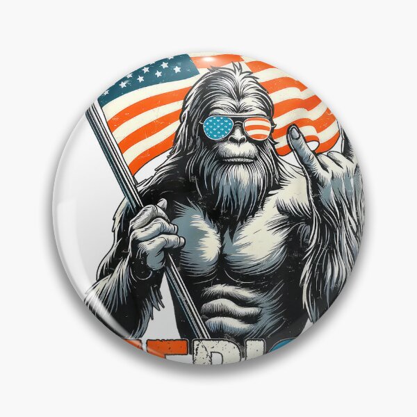 Item preview, Bigfoot Merica Rock American Flag Patriotic 4th of July T-Shirt designed and sold by ‘Nothing Scares Me’ Store.