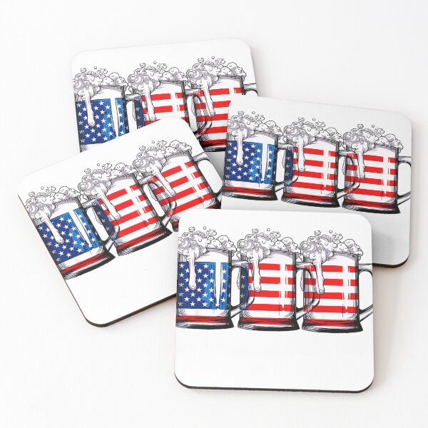 Item preview, Beer American Flag 4th of July Men Women Merica Drinking USA T-Shirt designed and sold by JJLetterDesigns.