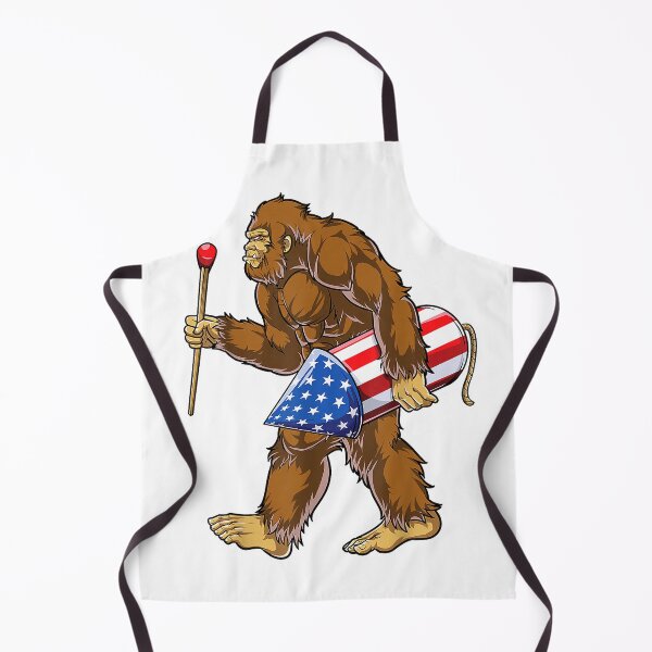 Item preview, Bigfoot Fireworks 4th of July Men Sasquatch American Flag US T-Shirt designed and sold by Voila-creative.