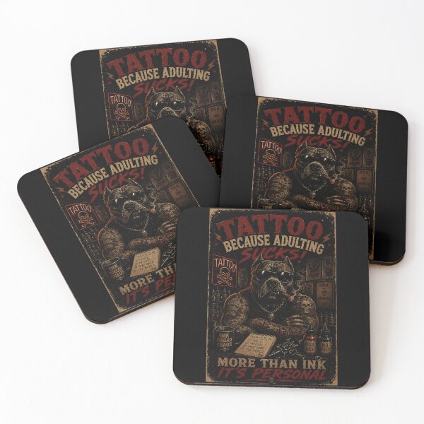 Item preview, Grunge Tattoo Bulldog Portrait with Dark Ink Shop Atmosphere designed and sold by Modaozushi216.