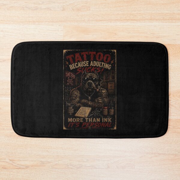 Item preview, Grunge Tattoo Bulldog Portrait with Dark Ink Shop Atmosphere designed and sold by Modaozushi216.