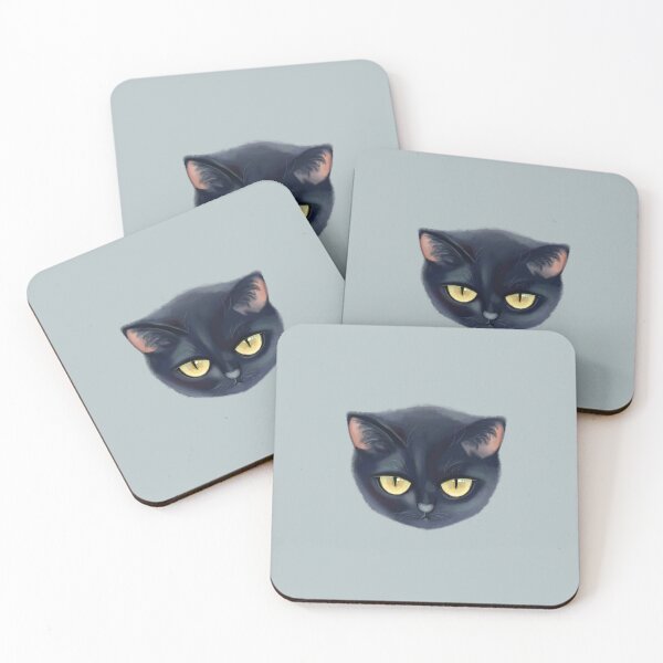 Item preview, Cute Black Cat Face Drawing designed and sold by Deep Descent.