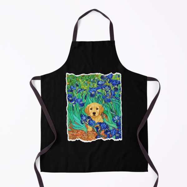 Item preview, Golden Puppy Resting Among Vibrant Blue Iris Garden Blooms designed and sold by JordynLadukeg65.