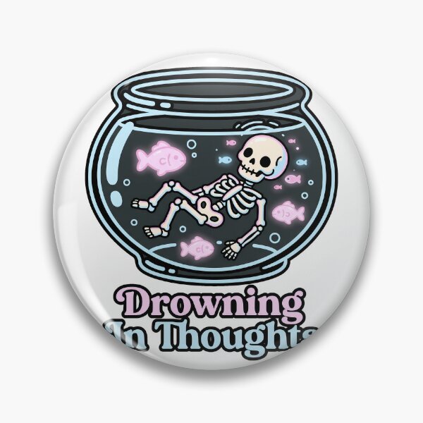 Item preview, Skeleton Floating Inside Fishbowl With Pink Glowing Fish And Drowning designed and sold by MisteryDesigner.