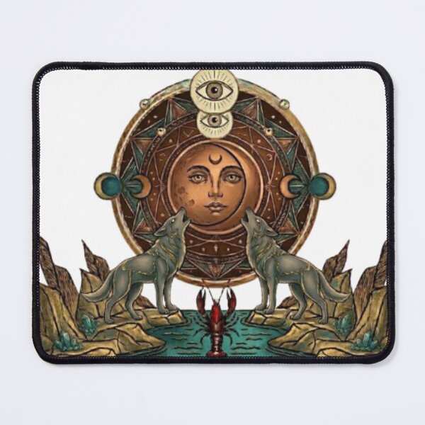 Item preview, The Moon Tarot - Wolf, Cancer & All-Seeing Eye Alchemical Graphic designed and sold by Northern Glow Art.