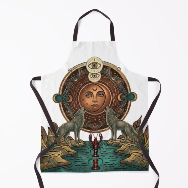 Item preview, The Moon Tarot - Wolf, Cancer & All-Seeing Eye Alchemical Graphic designed and sold by Northern Glow Art.