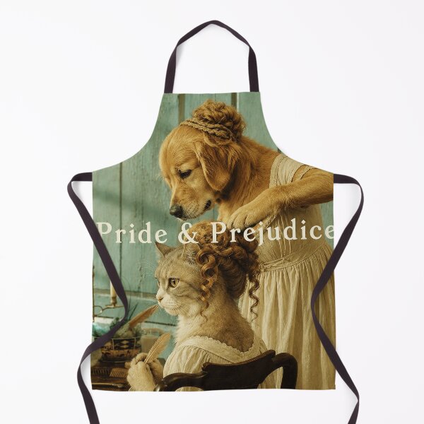 Item preview, Victorian Cat and Golden Retriever Regency Portrait Scene designed and sold by ferminhays.