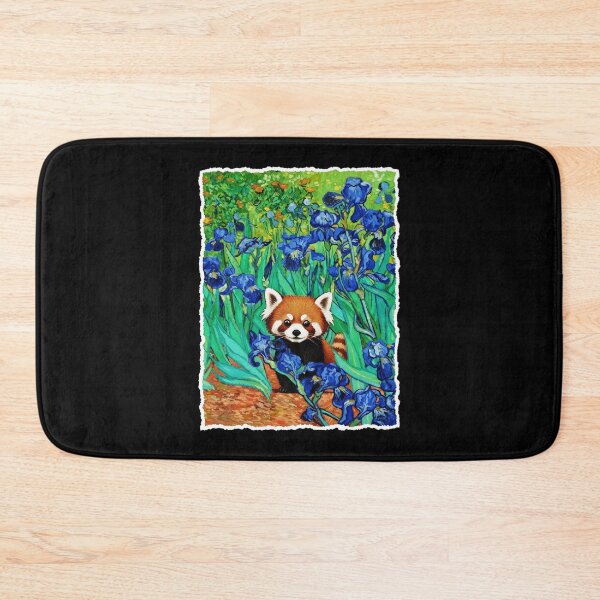 Item preview, Red Panda Among Blue Iris Flowers Painterly Nature Illustration designed and sold by JordynLadukeg65.