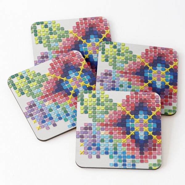 Item preview, Pixel Stitch Floral Pattern designed and sold by PixorStudio.