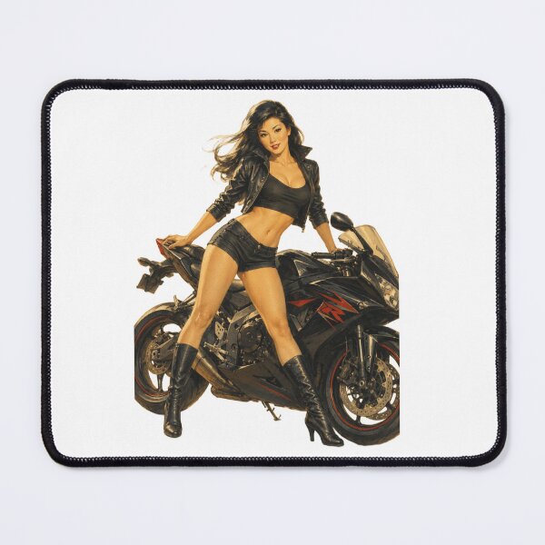 Item preview, Retro Biker Pinup Girl – Vintage Motorcycle Babe Rockabilly Style designed and sold by Cosplayvintage.
