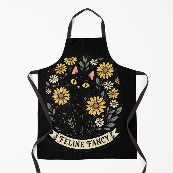 Item preview, Black Cat in Flowers Botanical Cat Art designed and sold by chtigbearetrin.