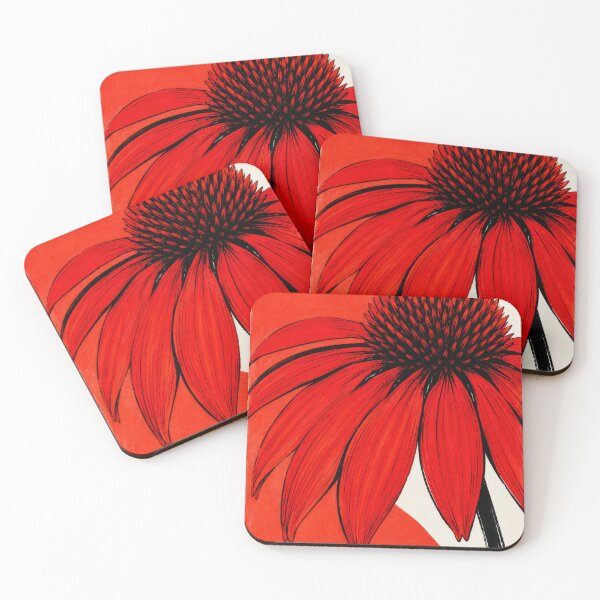 Item preview, Red Echinacea Botanical designed and sold by scicilysimonee.