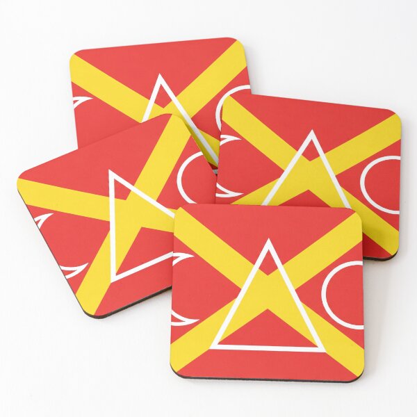Item preview, Red Geometric Symbol Composition designed and sold by PixorStudio.