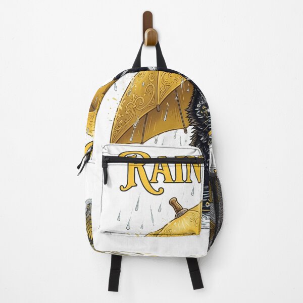 Item preview, Black Cat Under Yellow Umbrella in Rain designed and sold by ileknitilec.