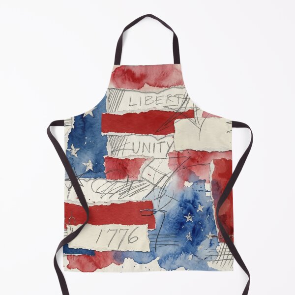 Item preview, Stars and Stripes Watercolor Collage designed and sold by LibertyForge-Co.