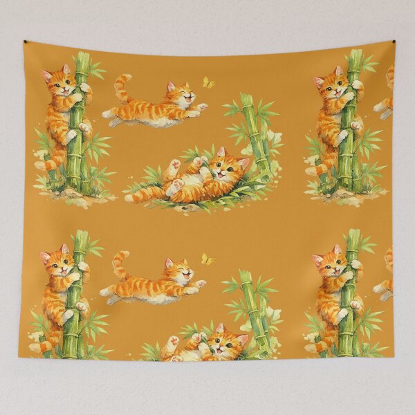 Item preview, Orange cats in Bamboo Tree designed and sold by PlengPoomofArts.