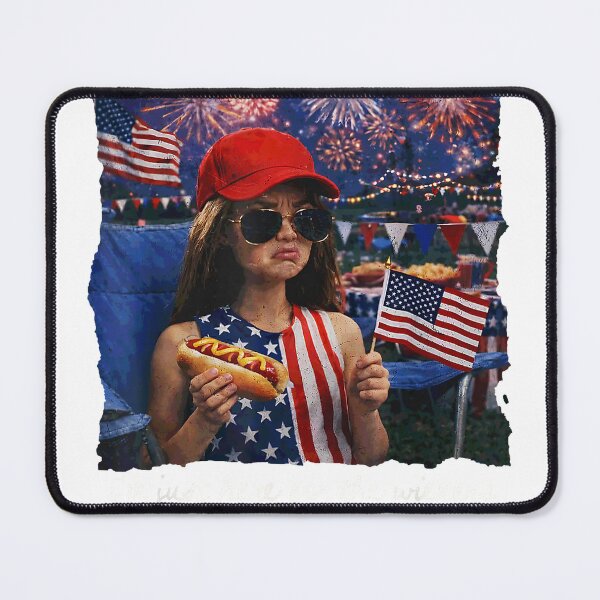 Item preview, Just Here for The Wieners Funny 4th of July Girl Face Meme T-Shirt designed and sold by RKdrawings.