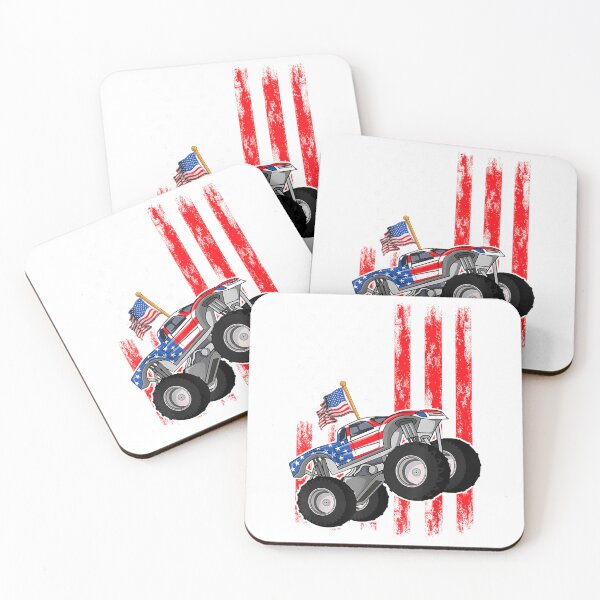 Item preview, Kid Monster Truck Shirt, Toddler Boys American Flag July 4th T-Shirt designed and sold by kevincuellar.