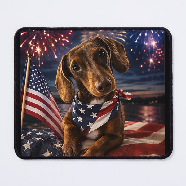 Item preview, 4th of July Patriotic Weenie Dog Independence Day designed and sold by OMITTEROMINOUS.