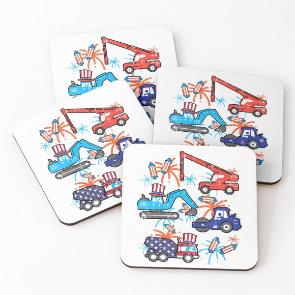 Item preview, Kids 4th July Construction Trucks Vehicle Patriot Boy Kid Toddler T-Shirt designed and sold by KTY-NUSS.