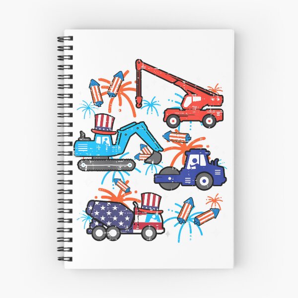 Item preview, Kids 4th July Construction Trucks Vehicle Patriot Boy Kid Toddler T-Shirt designed and sold by KTY-NUSS.