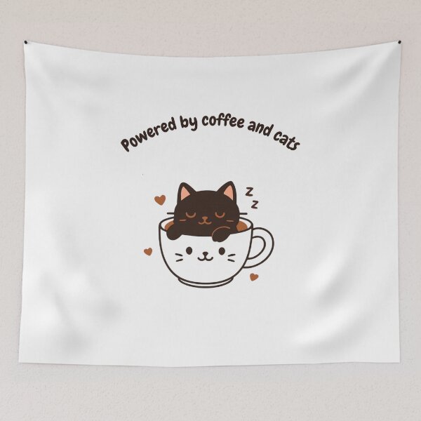Item preview, Cute Cats and Delicious Coffee Design designed and sold by AustralArt.