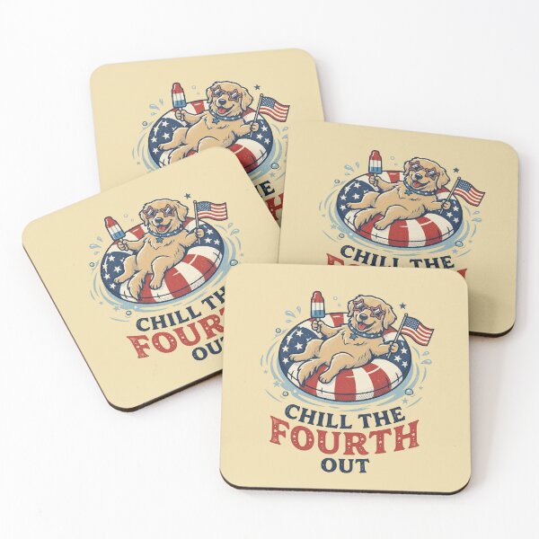 Item preview, Chill The 4 Fourth Out Golden Dog Retriever 4th of July Dog designed and sold by ChinkyCat Official.