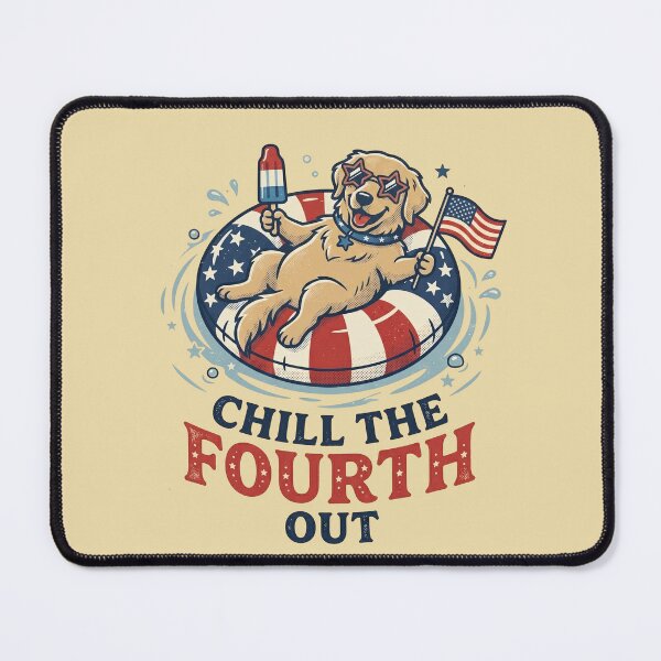 Item preview, Chill The 4 Fourth Out Golden Dog Retriever 4th of July Dog designed and sold by ChinkyCat Official.