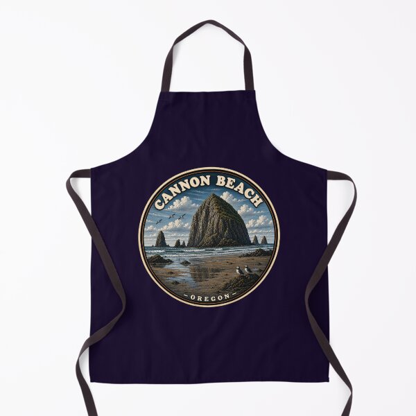 Item preview, Cannon Beach Oregon Badge / Haystack Rock Coastal Art Sticker designed and sold by Swanny's Custom T-shirt and Gift Designs.