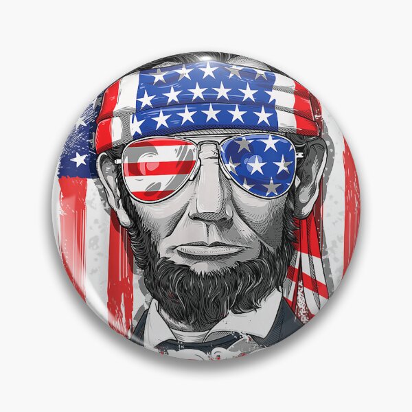 Item preview, Lincoln 4th of July Merica Abe Boys Men Women American Flag T-Shirt designed and sold by RKdrawings.