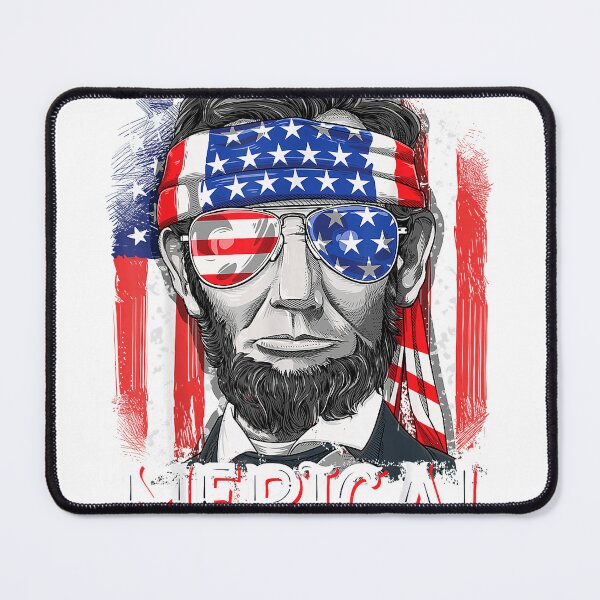 Item preview, Lincoln 4th of July Merica Abe Boys Men Women American Flag T-Shirt designed and sold by RKdrawings.