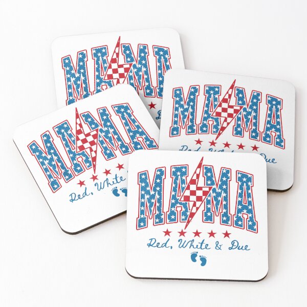 Item preview, Mama Red White and Due 4th of July Pregnancy Baby Reveal T-Shirt designed and sold by KTY-NUSS.