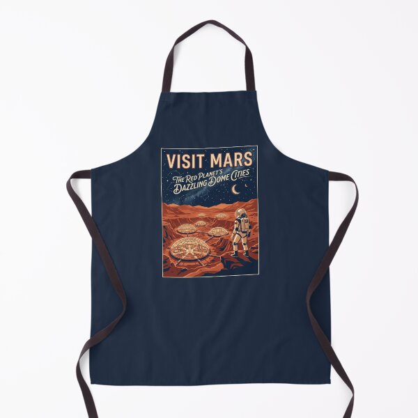 Item preview, Visit Mars Retro NASA Travel Poster Dome Cities designed and sold by RetroRewind Studio.
