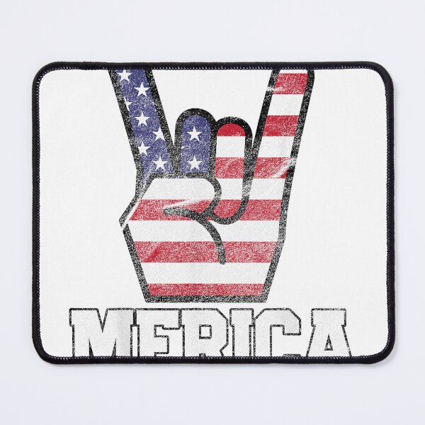 Item preview, Merica Rock Sign 4th of July Vintage American Flag Retro USA T-Shirt Small designed and sold by gidget-gadget.