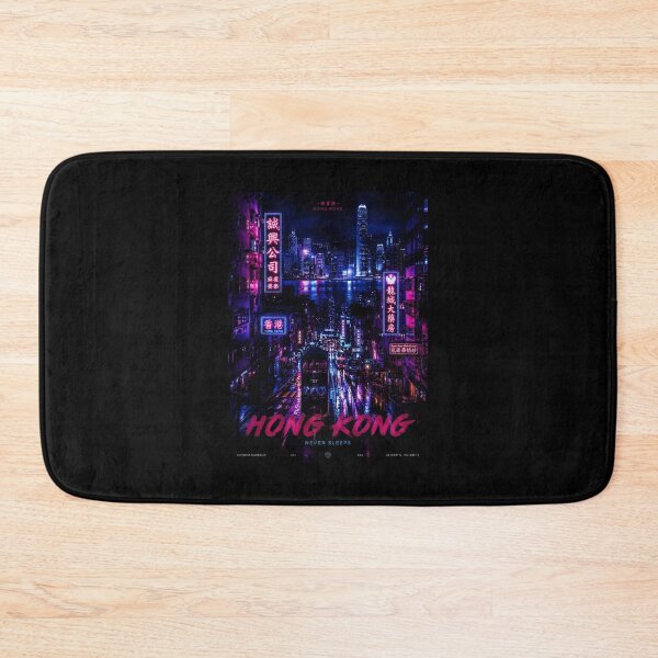 Item preview, Hong Kong Neon Skyline Reflections in a Cyber City Night designed and sold by ferminhays.