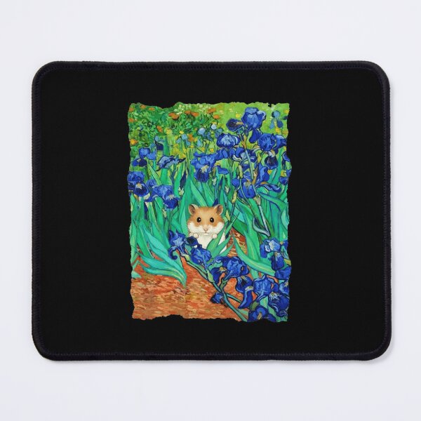 Item preview, Curious Orange Cat Among Blue Iris Garden Painting designed and sold by JordynLadukeg65.