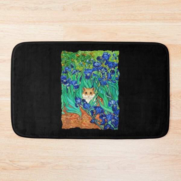 Item preview, Curious Orange Cat Among Blue Iris Garden Painting designed and sold by JordynLadukeg65.