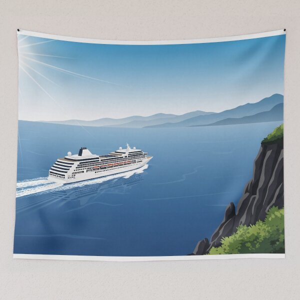 Item preview, Sunlit Cruise Voyage Seascape designed and sold by PixorStudio.