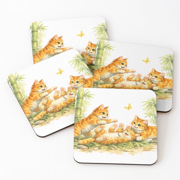 Item preview, Kittens in Bamboo Garden designed and sold by PlengPoomofArts.