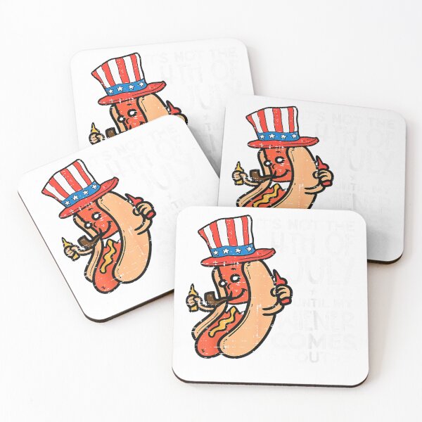 Item preview, Not 4th July Until My Wiener Come Out Funny Hotdog Men Women T-Shirt designed and sold by kevincuellar.