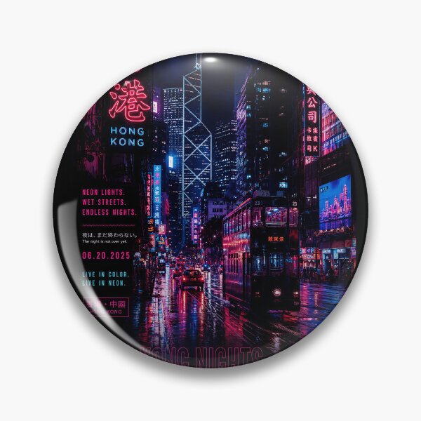 Item preview, Hong Kong Nights Neon Rain Cityscape After Dark designed and sold by ferminhays.