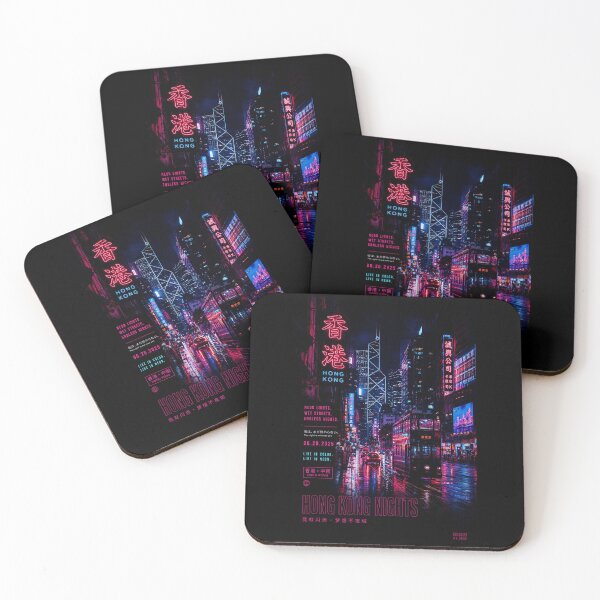 Item preview, Hong Kong Nights Neon Rain Cityscape After Dark designed and sold by ferminhays.