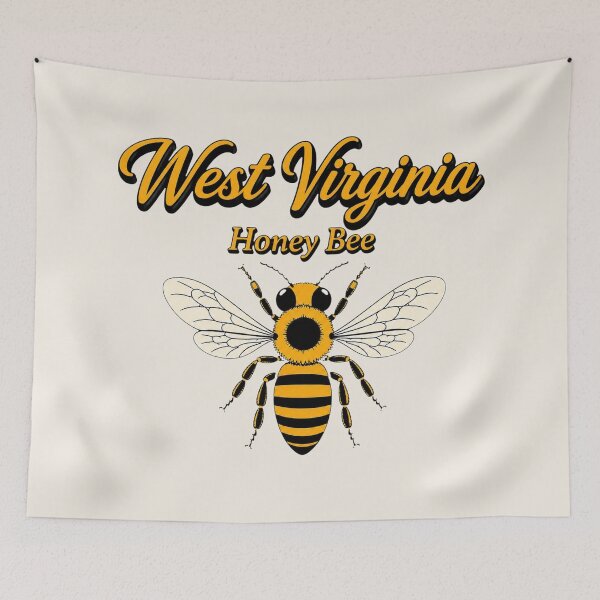 Item preview, West Virginia Honey Bee Vintage Illustration designed and sold by The-Drip-Studio.