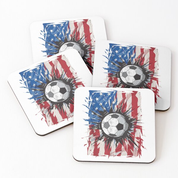 Item preview, Patriotic Soccer 4th of July Men USA American Flag Boys T-Shirt designed and sold by RKdrawings.