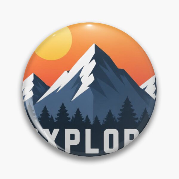 Item preview, Explore More Mountains Sunset Adventure Badge designed and sold by redblink store.