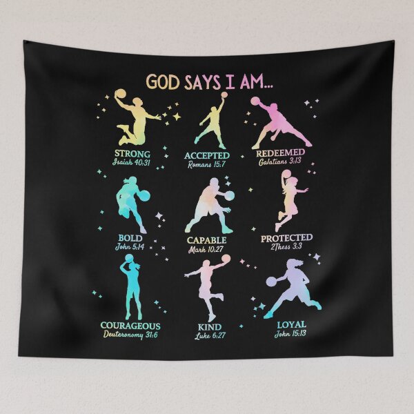 Item preview, God Says I Am Christian Basketball Tie Dye designed and sold by allistermariam.