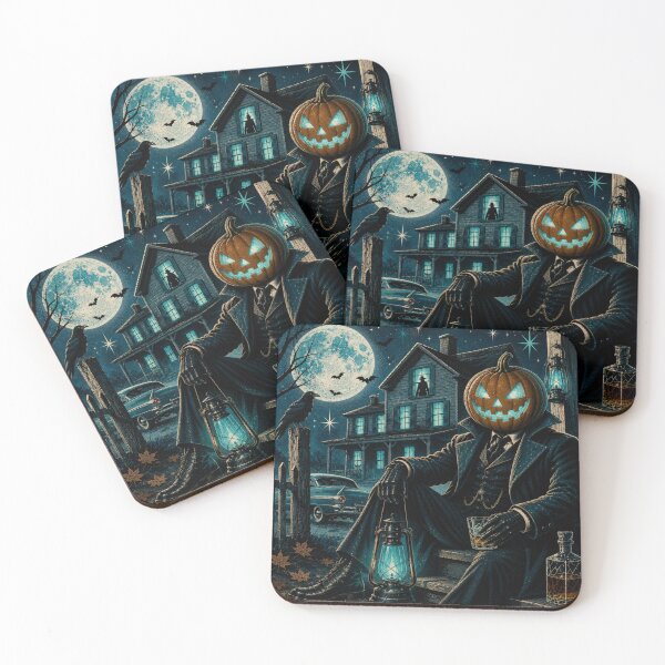 Item preview, Headless Horseman Haunted Farmhouse – Retro Halloween Fantasy Art designed and sold by TheHorsemanRidesAgain.