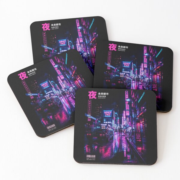 Item preview, Neon Nights Rainy Tokyo Style Street Cityscape Poster designed and sold by ferminhays.